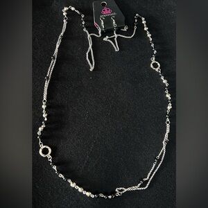 Paparazzi Silver and Black Beaded Necklace
